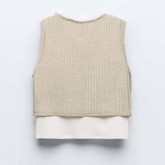 Zara TOP With CONTRAST Vest - Picture 5 of 9